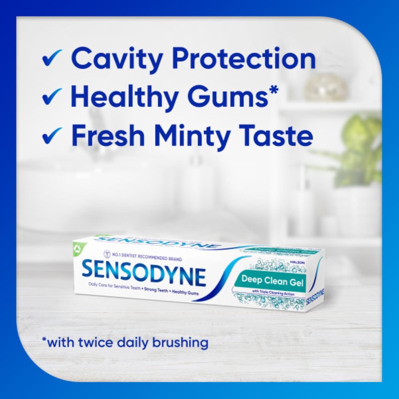 Sensodyne Toothpaste Daily Care Deep Clean Gel, Sensitive Toothpaste for