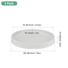M METERXITY 2-Pack Ceramic Plant Saucer, 6.3 Inch Plant Water Catcher Tray, Plant Pot Saucers for Indoor/Outdoor Plants/Flower Drainage Drip Water Tray [Round Beige]