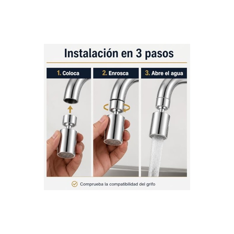 3 Pcs regadera para fregadero de cocina, Filtro de Agua
