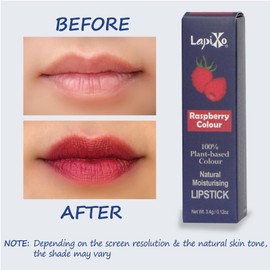 LAPIXO 100% Plant-based Color, Edible Natural Moisturizing Lipstick, Antioxidant-rich Superfood Ingredients | Natural Matte Vibrant Color | Made in Australia | Clean Beauty (Raspberry color)