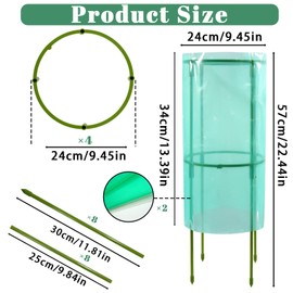 COZYDIG 2Pcs Garden Plant Protectors,22.44 ''H × 9.45" w Reusable Seedling Plant Protector Covers for Protection Against Sun, Frost, Snails etc.
