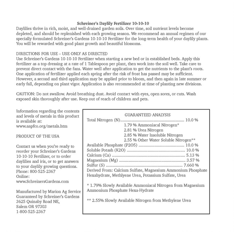 10-10-10 Natural Based Daylily Food