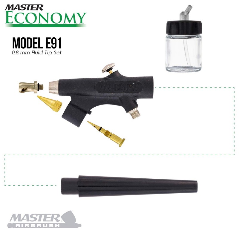 Master Airbrush Model E91 Airbrush Set Master Single-Action External Mix