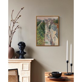 ARPEOTCY Vintage Framed Canvas Print Wall Art, Vintage French Cityscape Street Country Wall Art, Natural Scenery Wall Decor for Living Room, Bedroom, Bathroom, Office, 12"x16" (Street Scene in Paris)