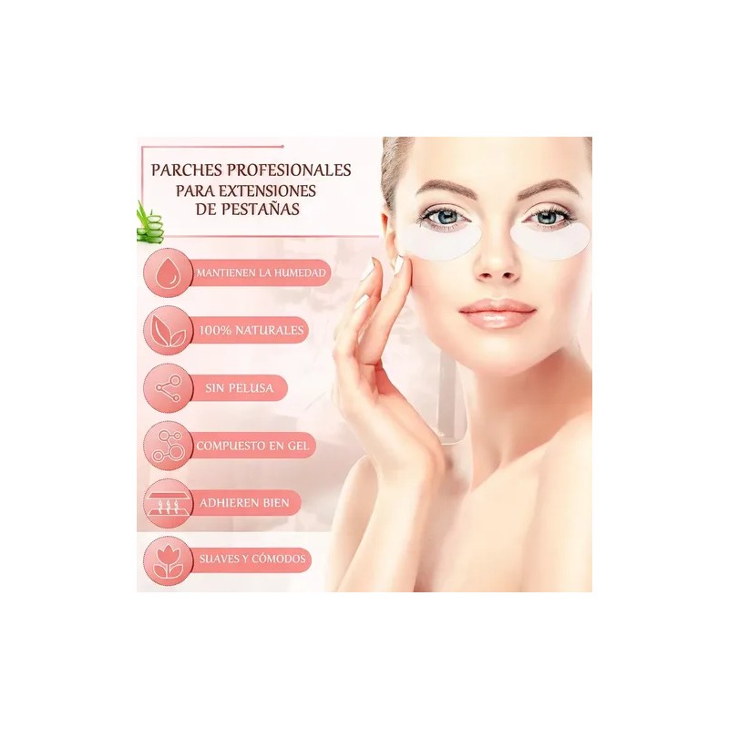 100 Parches De Hidrogel Para Ojos Extensiones De Pestañas