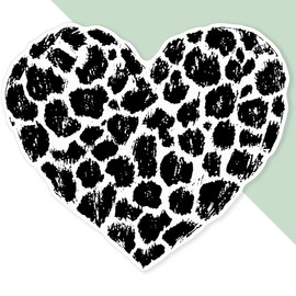 Extra Large 460mm 'Leopard Print Heart' Permanent Sticker Decal for Cars/Windows/Bins/Walls (DW00126615)