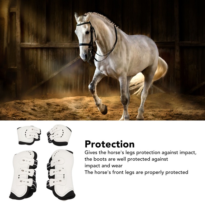 Horse Front Tendon Boots Adjustable Breathable Open Front Protective Horse