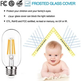 NOTOC E26 LED Light Bulb 4W,Equivalent 40W,E26 Tubular Light Bulb Non Dimmable Daylight Warm 4000K,Antique Clear Edison Filament Bulb,Pack of 6