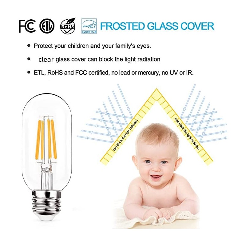 NOTOC E26 LED Light Bulb 4W,Equivalent 40W,E26 Tubular Light Bulb