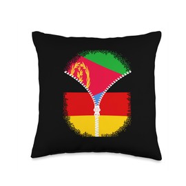 Eritrea Germany Flag Eritrean German Zipper Throw Pillow