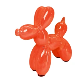 Figura Decorativa de Perro Globo, De Ceramica, Decoración Del Hogar, 11*11*5cm, Estatua de Perro con Globo Galvanizado, Brillante, Escultura Artística, Decoración Moderna (1, Naranja)