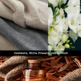 100% Soy, Highly Scented, Hand Poured Soy Candle (Cashmere, White Freesia, Sandalwood)