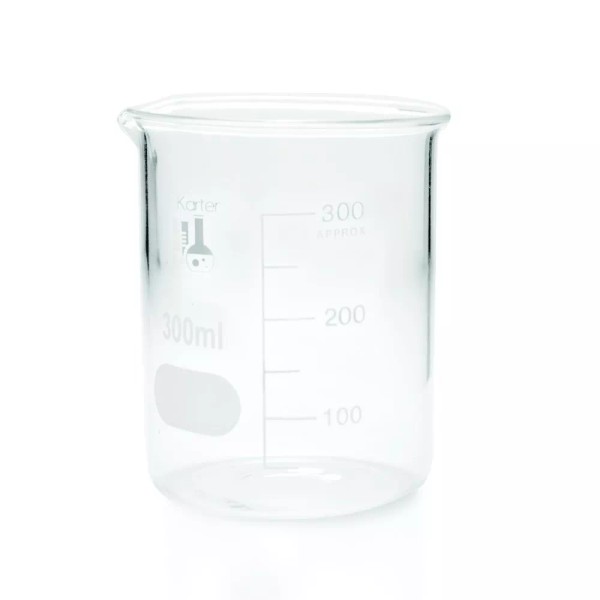 Karter Scientific 300ml Beaker, Low Form Griffin, 3.3 Boro, Karter