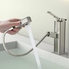 JONKEAN Pull Out Bathroom Faucet 1 Hole, Square Single Handle
