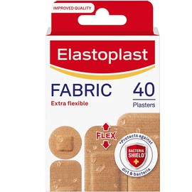 Elastoplast Fabric Extra Breathable, 40 Diferent Shapes Plasters/ Wound Pad Colour Tan