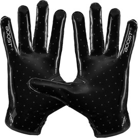 Grip Boost Solid Black Stealth 6.0 Boost Plus Football Gloves - Size: X-Large, Color: Solid Black