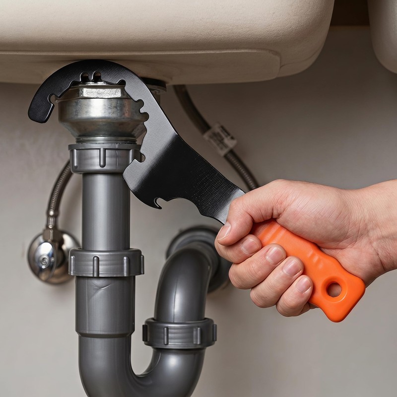 XMXW Universal Sink Drain Wrench, 4 6 8 Tab Locknut