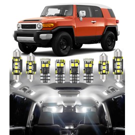BMT xms Car Interior LED Light Replacement for Toyota FJ Cruiser 2006-2015,6000K Super Bright Interior Light Bulbs Package, 8pcs