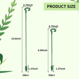 Andiker Plant Support Stakes, 10pcs 10.6in Plant Stakes for Indoor Plants to Control The Direction of Growth, Plant Support Clips for Flower, Orchid, Tomato, Chili, Bonsai Windbreak (6.7in(20pcs))