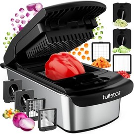 Fullstar The Original Pro Chopper - Picador de verduras y espiralizador, picador de alimentos con contenedor, rebanador de frutas, utensilios de cocin