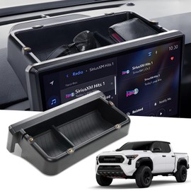 KATORN Dashboard Behind Screen Storage Box for Toyota Tacoma 2024 2025 & 4Runner 2025 (Only for 14 inch Screen), Interior Accessories Center Console Organizer Tray for 24 25 Tacoma & 25 4Runner, Black