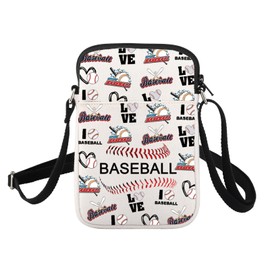 ENSIANTH Baseball Crossbody Bags for Women Gifts For Baseball Lovers Small Crossbody Cell Phone Purse Shoulder Wallet Bag (Baseball C)