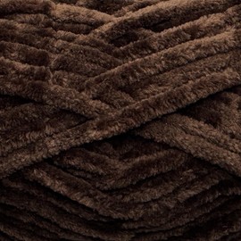 Cuddly Velvet Chenille Yarn, Super Soft Fluffy Bulky for Knitting Crocheting Crafting Blanket Amigurumi, Durable for Shedding, 100 Gram (3.53 Ounces) 109 Yards (100 Meters) (Espresso Brown)
