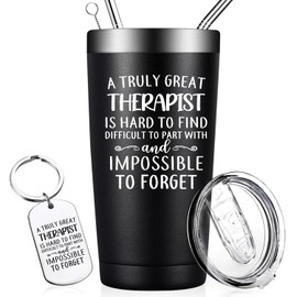 DOEARTE Therapist Gifts - Physical Therapist Gifts for Men - A Truly Great Therapist Is Hard to Find - Christmas, Nurses Week Gifts for Therapy Mental Health Therapist - 20oz Therapist Tumbler