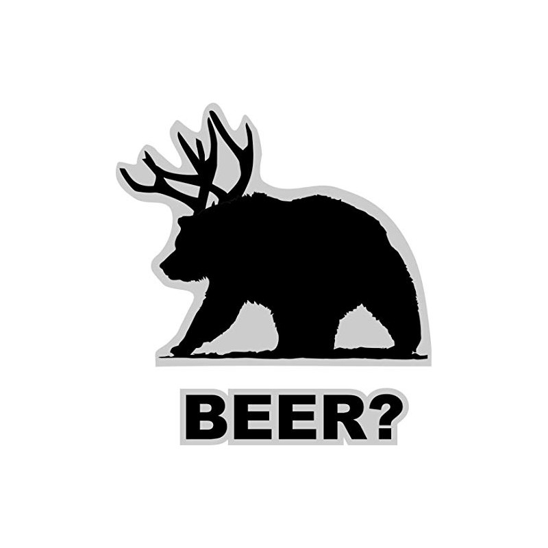 Beer Bear Funny Vinyl Sticker 5 Inch