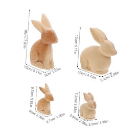 Operitacx 4pcs Unfinished Wooden Bunny Figurines DIY Paintable Rabbit Ornaments for Easter Spring Party Decorations Natural Wood Craft Figures for Home Tabletop Decor