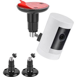 2 Packs Adhesive Ring Camera Mount Stick Up Mount Holder Compatible with Outdoor Security Camera, 360° Degree Adjustable Security Mounting Bracket,Camera Not Included (Black, 2 Packs)