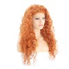 Long Curly Lace Front Wig for Women Orange and Red