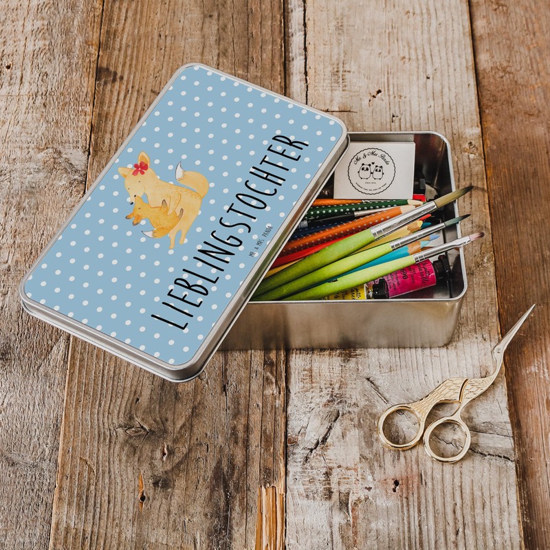 Mr. & Mrs. Panda Metal Tin Rectangular Fox Mum &