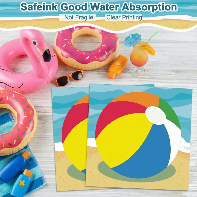Dereinwo 50Pcs Pool Party Paper Plates and Napkins Disposable paper