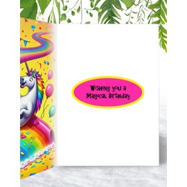 Great Niececorn Birthday Card - Funny Unicorn Happy Birthday Card for Girl Niece from kids. A5 with Yellow Envelope - Designed and Printed in the UK