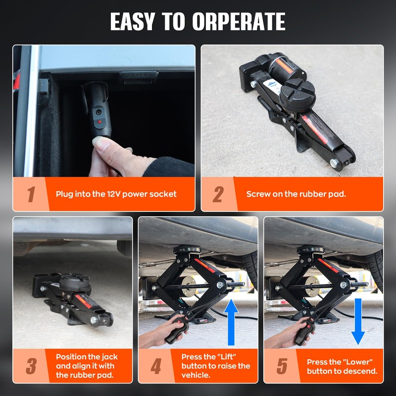 IMAYCC Electric Car Jack kit, 3 Ton Universal Tire Jack