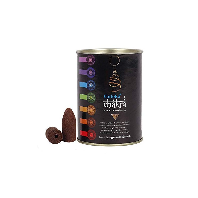 Chakra Backflow Incense Cones - 9cm x 7cm (Pack of