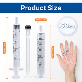50 PCS 3ml Luer Lock Spritze, Einzeln Steril Versiegelt, Verpackte Kunststoff Einmalspritzen 3ml zum Dosieren & Abfüllen, für Labor, Epoxidharz, Handwerk, Haustiere, Industrie, DIY Anwendungen