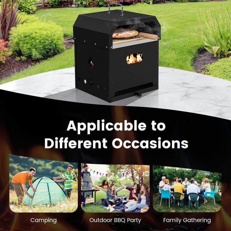 ORALNER Pizza Oven Outdoor, 4-in-1 Wood Fired Pizza Oven and