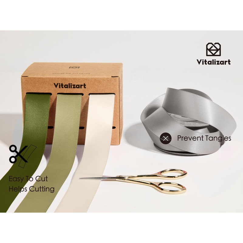 Vitalizart Ribbons for Crafts 1" x 30Yd (3 Rolls x