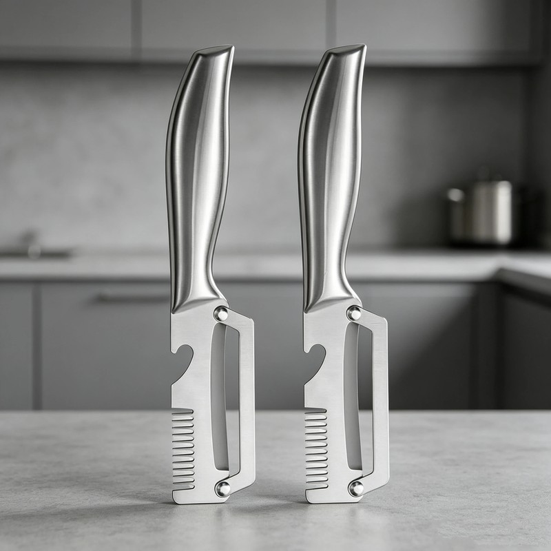 3-in-1 Stainless Steel Peeler for Kitchen Prep – Vegetable, Fruit
