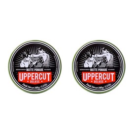 Uppercut Deluxe Matte Pomade Hair Styling Product For Men With A Medium Hold, No Shine Water Based Matte Hair Styling Product Easy Wash Out, No Residue 2 x 100 g