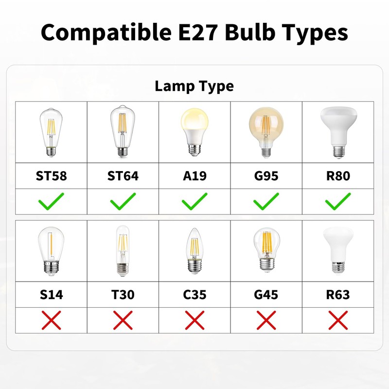 FIRMERST Outdoor Pendant Light Fitting with Plug, E27 Lamp holder