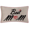 JWH Best Mom Throw Pillow Cover Embroidery Letter Pillow Case