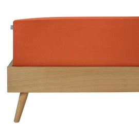 Schiesser Edeljersey Fitted Sheet Jessi, 100% Combed Cotton from Sustainable Production, for Mattresses 140 x 200 cm to 160 x 200 cm, Mattress Height up to 22 cm, Terracotta