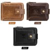 Leather Bifold Zipper Wallet for Men Travel Purse Pouch Gift