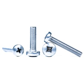 M2.5 (2.5mm x 6mm) Phillips Pan Head Machine Screws Zinc Plated Steel DIN 7985 (Pack of 20) G10B