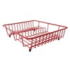 Delfinware 2034 RD Dish Drainer, Metal, Red, 37 x 33
