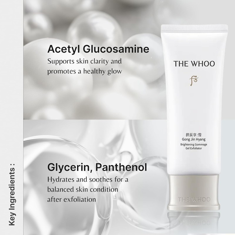 WHO Gongjinhyang Brightening Gomage Gel Exfoliator |Niacinamide Panthenol Cellulose beads