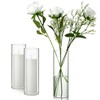 Didaey 3 Sets White Pillar Candles and Glass Candle Holders,